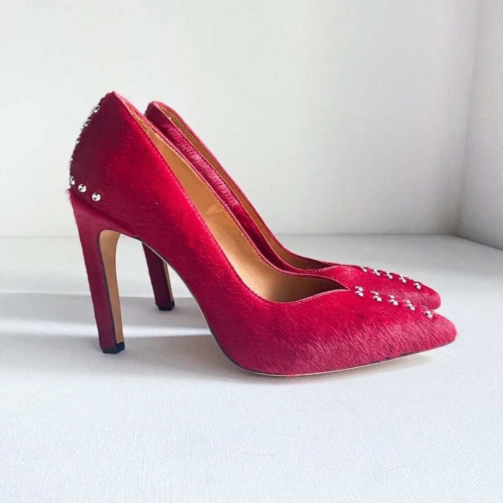 IRO pony Cow Skin Textured Stud Detail Classic Pumps 39